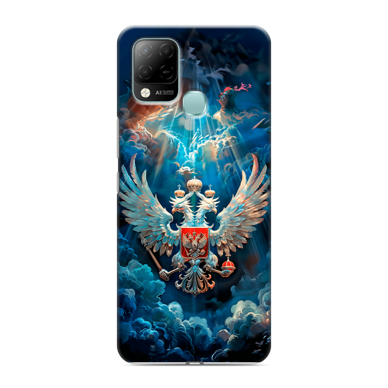 Силиконовый чехол на Infinix Hot 10S с принтом Герб флаг России Силиконовый чехол на Infinix Hot 10S с принтом Герб флаг России