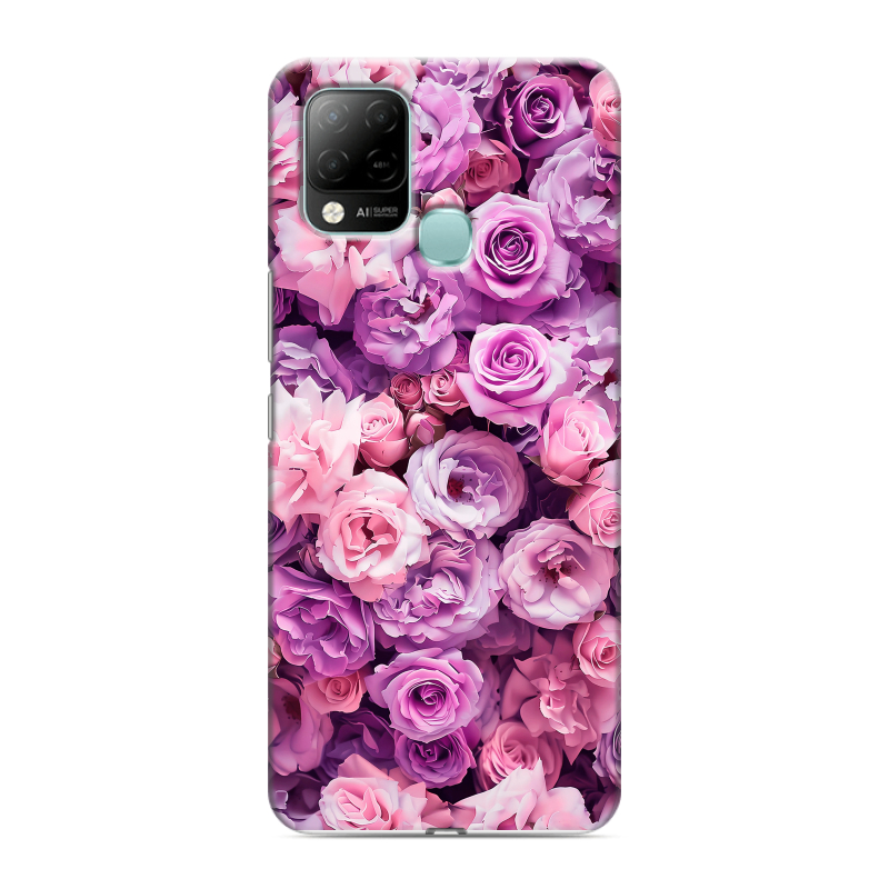 Силиконовый чехол на Infinix Hot 10S с принтом лавандовые розы Силиконовый чехол на Infinix Hot 10S с принтом лавандовые розы