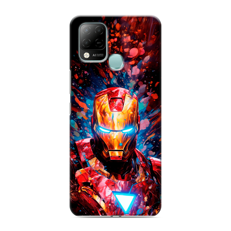 Силиконовый чехол на Infinix Hot 10S с принтом Железный человек Ironman Силиконовый чехол на Infinix Hot 10S с принтом Железный человек Ironman