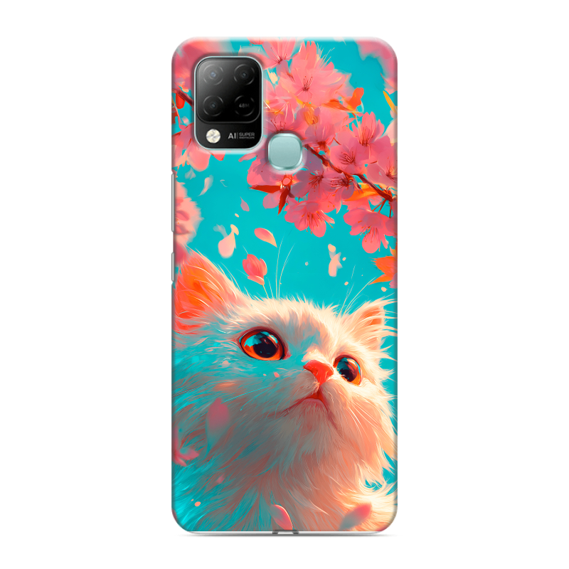 Силиконовый чехол на Infinix Hot 10S с принтом Красивый кот Силиконовый чехол на Infinix Hot 10S с принтом Красивый кот