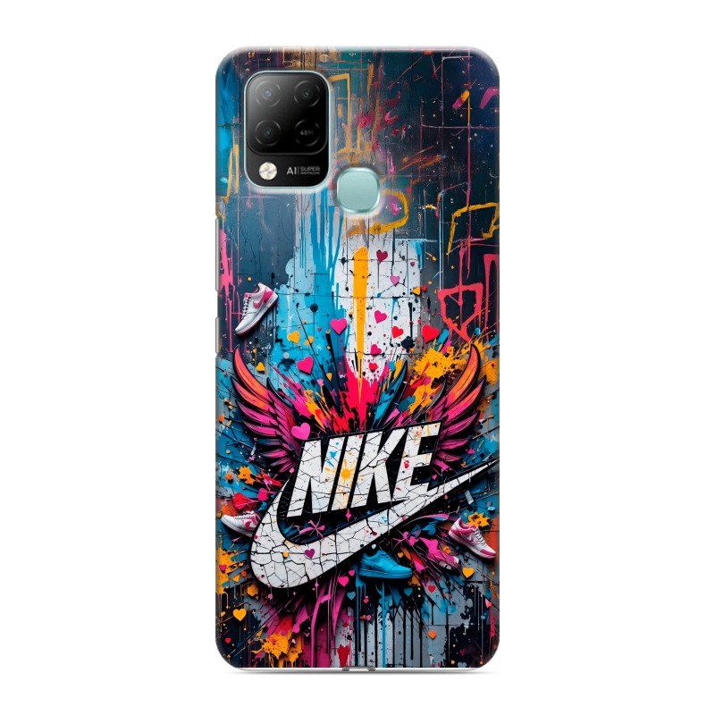 Силиконовый чехол на Infinix Hot 10S с принтом Nike Найк Силиконовый чехол на Infinix Hot 10S с принтом Nike Найк