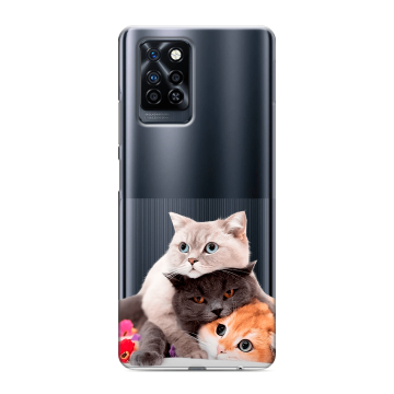 Силиконовый противоударный чехол на Infinix Note 10 Pro с принтом Кошки Силиконовый противоударный чехол на Infinix Note 10 Pro с принтом Кошки