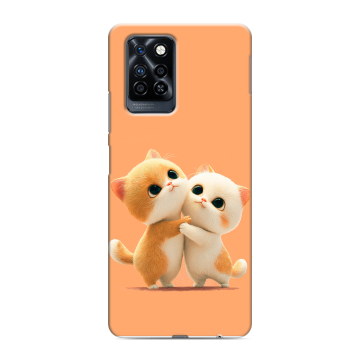Силиконовый противоударный чехол на Infinix Note 10 Pro с принтом Милые котики Силиконовый противоударный чехол на Infinix Note 10 Pro с принтом Милые котики
