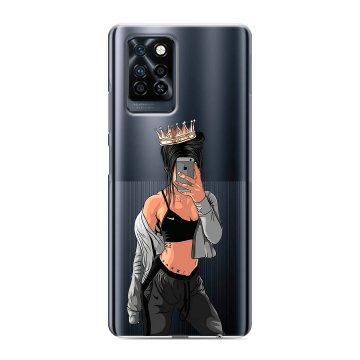 Силиконовый противоударный чехол на Infinix Note 10 Pro с принтом Женские принты