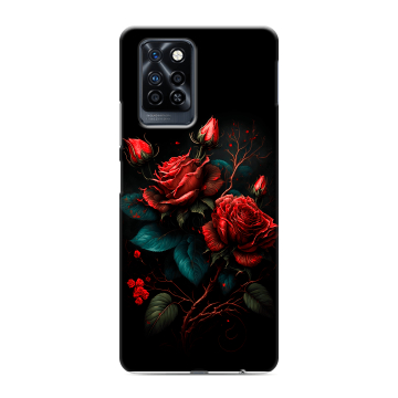 Силиконовый противоударный чехол на Infinix Note 10 Pro с принтом Розы красные Силиконовый противоударный чехол на Infinix Note 10 Pro с принтом Розы красные