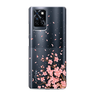 Силиконовый противоударный чехол на Infinix Note 10 Pro с принтом Ветка сакуры