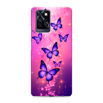 Силиконовый противоударный чехол на Infinix Note 10 Pro с принтом Бабочки Силиконовый противоударный чехол на Infinix Note 10 Pro с принтом Бабочки