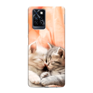 Силиконовый противоударный чехол на Infinix Note 10 Pro с принтом Котята Силиконовый противоударный чехол на Infinix Note 10 Pro с принтом Котята