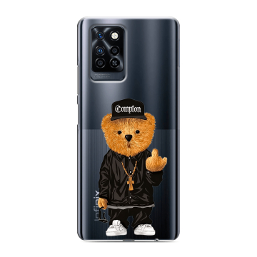 Силиконовый противоударный чехол на Infinix Note 10 Pro с принтом Мишка