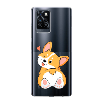 Силиконовый противоударный чехол на Infinix Note 10 Pro с принтом Корги