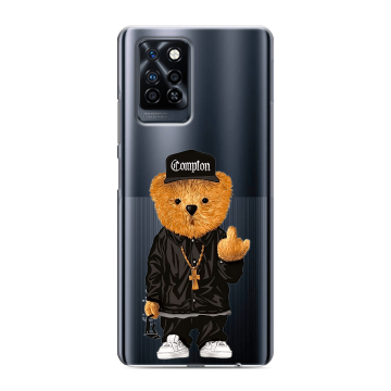 Силиконовый противоударный чехол на Infinix Note 10 Pro с принтом Плюшевый медведь