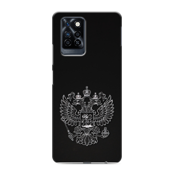 Силиконовый противоударный чехол на Infinix Note 10 Pro с принтом Герб России
