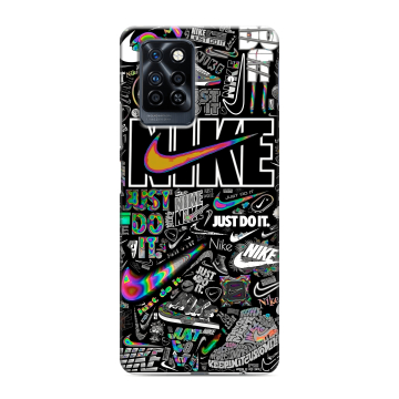Силиконовый противоударный чехол на Infinix Note 10 Pro с принтом Найк
