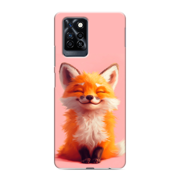Силиконовый противоударный чехол на Infinix Note 10 Pro с принтом милая лиса Силиконовый противоударный чехол на Infinix Note 10 Pro с принтом милая лиса