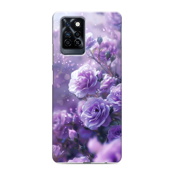 Силиконовый противоударный чехол на Infinix Note 10 Pro с принтом Розы цветы