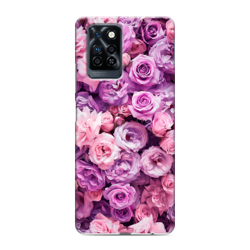 Силиконовый противоударный чехол на Infinix Note 10 Pro с принтом лавандовые розы