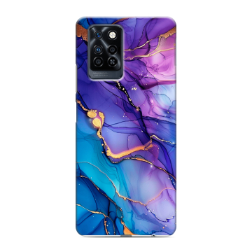 Силиконовый противоударный чехол на Infinix Note 10 Pro с принтом синий мрамор