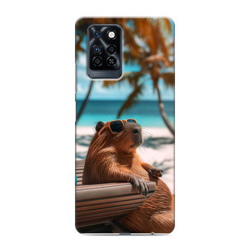 Силиконовый противоударный чехол на Infinix Note 10 Pro с принтом Капибара Силиконовый противоударный чехол на Infinix Note 10 Pro с принтом Капибара