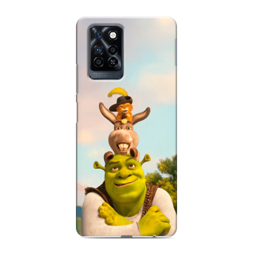 Силиконовый противоударный чехол на Infinix Note 10 Pro с принтом Шрек Shrek