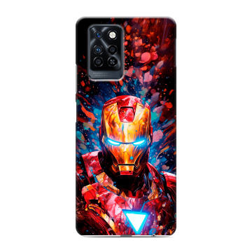 Силиконовый противоударный чехол на Infinix Note 10 Pro с принтом Железный человек Ironman