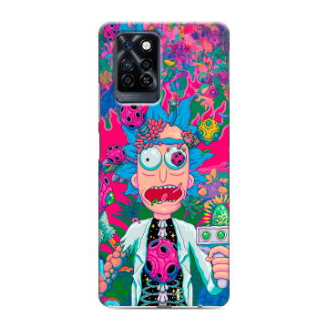 Силиконовый противоударный чехол на Infinix Note 10 Pro с принтом Рик и Морти Rick Morty