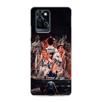 Силиконовый противоударный чехол на Infinix Note 10 Pro с принтом Реал Роналдо Real Ronaldo