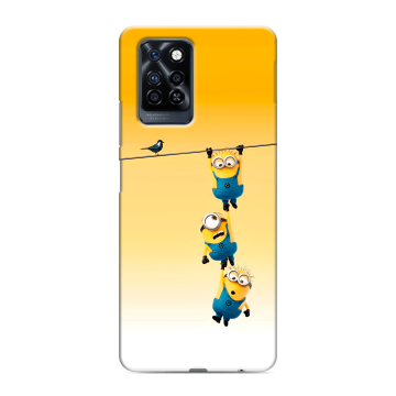 Силиконовый противоударный чехол на Infinix Note 10 Pro с принтом Миньоны