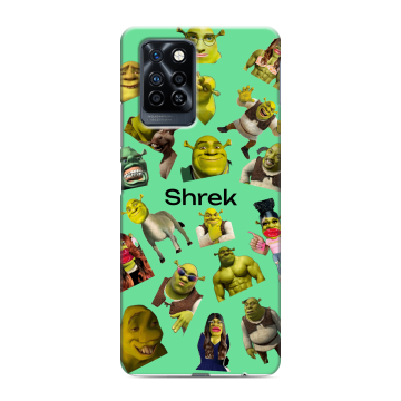 Силиконовый противоударный чехол на Infinix Note 10 Pro с принтом Шрек Shrek