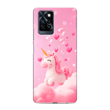 Силиконовый противоударный чехол на Infinix Note 10 Pro с принтом Единорог Силиконовый противоударный чехол на Infinix Note 10 Pro с принтом Единорог