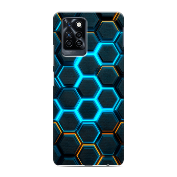Силиконовый противоударный чехол на Infinix Note 10 Pro с принтом Неоновые соты