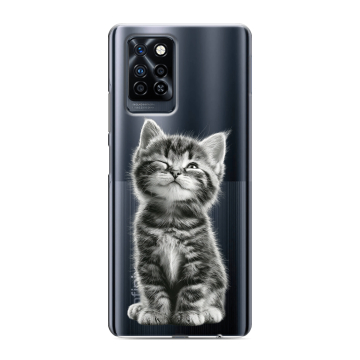 Силиконовый противоударный чехол на Infinix Note 10 Pro с принтом Котенок