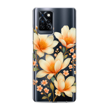 Силиконовый противоударный чехол на Infinix Note 10 Pro с принтом Цветы