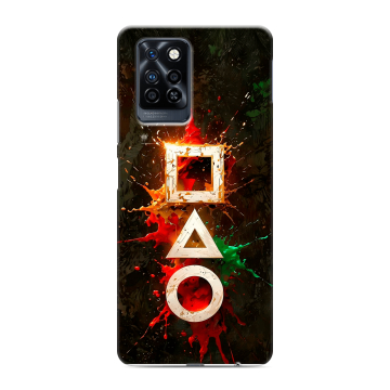 Силиконовый противоударный чехол на Infinix Note 10 Pro с принтом Squid Game Игра кальмара