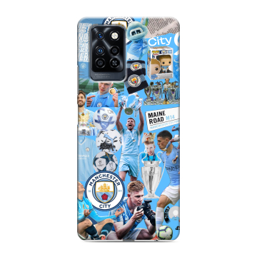 Силиконовый противоударный чехол на Infinix Note 10 Pro с принтом Man City Манчестер Сити
