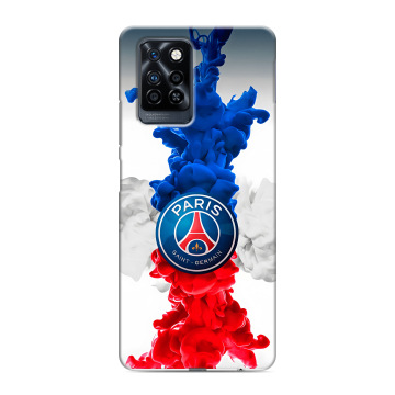 Силиконовый противоударный чехол на Infinix Note 10 Pro с принтом PSG ПСЖ