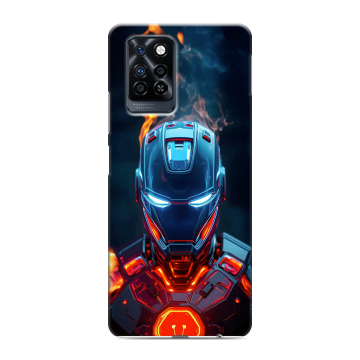 Силиконовый противоударный чехол на Infinix Note 10 Pro с принтом IronMan Железный человек Силиконовый противоударный чехол на Infinix Note 10 Pro с принтом IronMan Железный человек