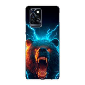 Силиконовый противоударный чехол на Infinix Note 10 Pro с принтом Медведь