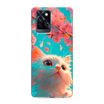 Силиконовый противоударный чехол на Infinix Note 10 Pro с принтом Красивый кот