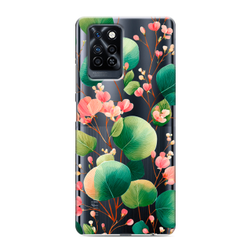 Силиконовый противоударный чехол на Infinix Note 10 Pro с принтом женский