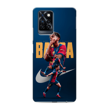 Силиконовый противоударный чехол на Infinix Note 10 Pro с принтом Барселона Barca Yamal Силиконовый противоударный чехол на Infinix Note 10 Pro с принтом Барселона Barca Yamal