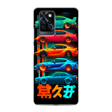 Силиконовый противоударный чехол на Infinix Note 10 Pro с принтом машины тачки