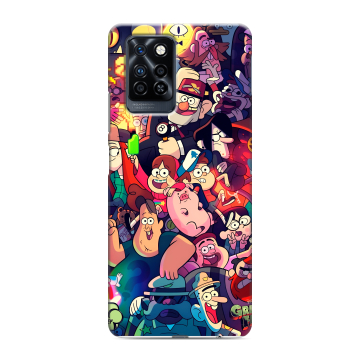 Силиконовый противоударный чехол на Infinix Note 10 Pro с принтом Gravity Falls Гравити Фолз