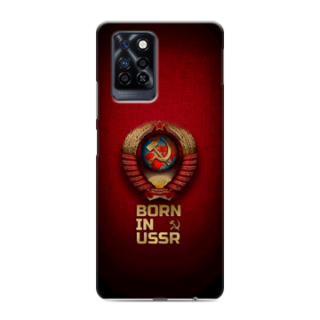 Силиконовый противоударный чехол на Infinix Note 10 Pro с принтом Флаг Герб СССР