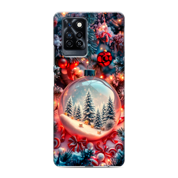 Силиконовый противоударный чехол на Infinix Note 10 Pro с принтом Новый год