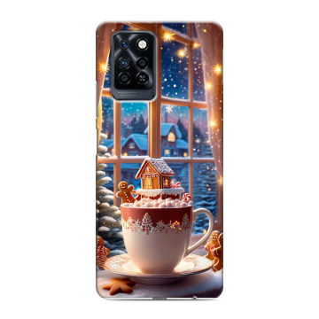 Силиконовый противоударный чехол на Infinix Note 10 Pro с принтом Новый год