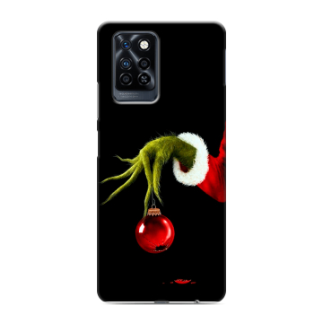 Силиконовый противоударный чехол на Infinix Note 10 Pro с принтом Новый год Гринч