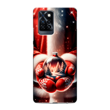 Силиконовый противоударный чехол на Infinix Note 10 Pro с принтом Новый год