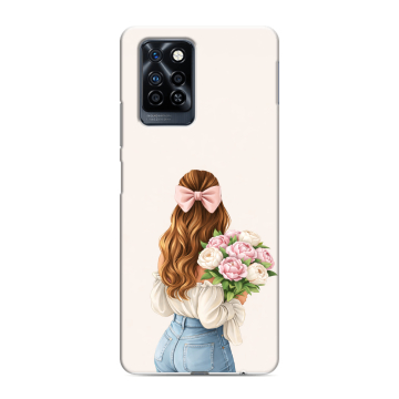 Силиконовый противоударный чехол на Infinix Note 10 Pro с принтом женский