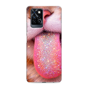 Силиконовый противоударный чехол на Infinix Note 10 Pro с принтом для девочек