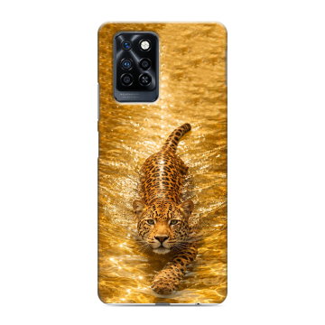 Силиконовый противоударный чехол на Infinix Note 10 Pro с принтом женский